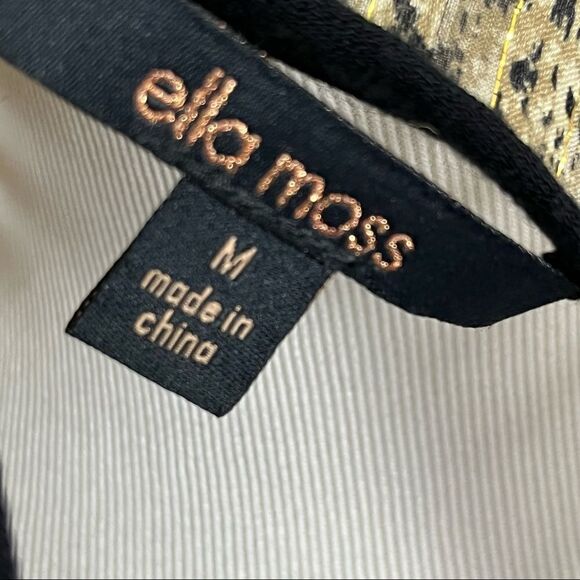 Ella Moss Silk Gold Lynx Sheer Animal Print top M - Picture 6 of 7